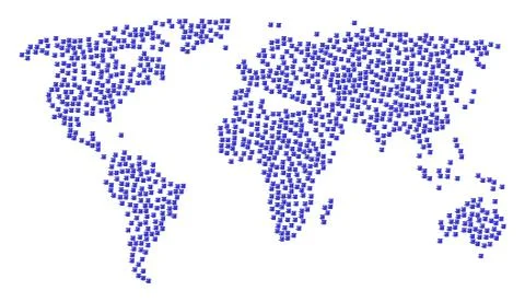 Global Map Pattern of Bucket Items Stock Illustration