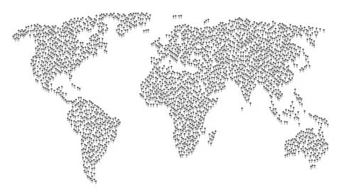 Global Map Pattern of Dotted Arrow Items イラスト素材
