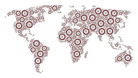 Global Map Pattern of Roulette Icons イラスト素材
