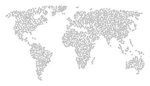 Global Map Pattern of Vortex Arrows Icons Stock Illustration