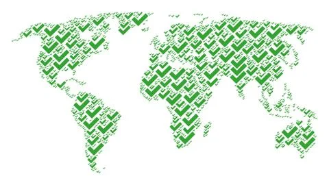 Global Map Pattern of Yes Items Illustrazione stock