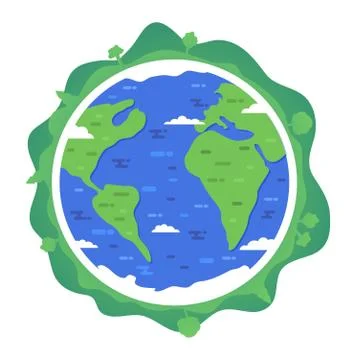 Global map planet Earth isolated on white background vector. Stock Illustration