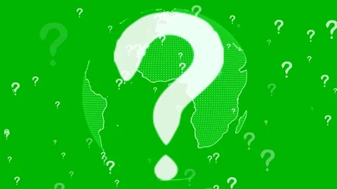 Global map with question mark big symbol... | Stock Video | Pond5