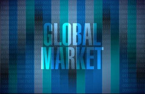 Global market binary sign concept Stockillustratie
