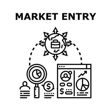 Global market entry strategy analysis and business expansion Stock Illustration