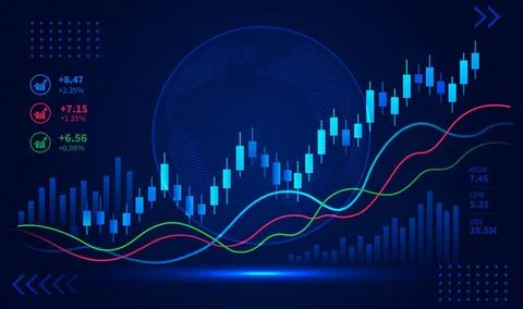 Global market trend visualization 스톡 일러스트