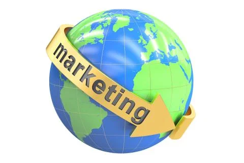 Global Marketing concept, 3D rendering Stock-Illustration