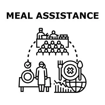 Global meal assistance program addressing food insecurity Stock Illustration