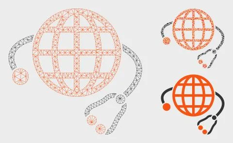 Global Medicine Vector Mesh Wire Frame Model and Triangle Mosaic Icon 스톡 일러스트