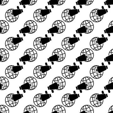 Global megaphone pattern seamless vector イラスト素材
