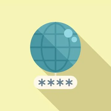 Global message alert icon flat vector. Phone safe account Stock-Illustration