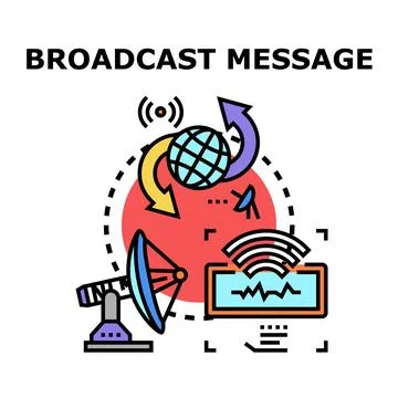 Global message broadcasting with digital communication technology 스톡 일러스트