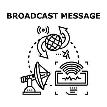 Global message broadcasting with digital communication technology Stock Illustration