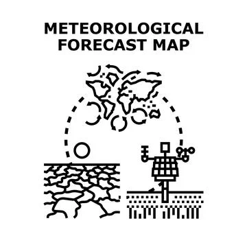 Global meteorological forecasting and climate change monitoring system Stock Illustration
