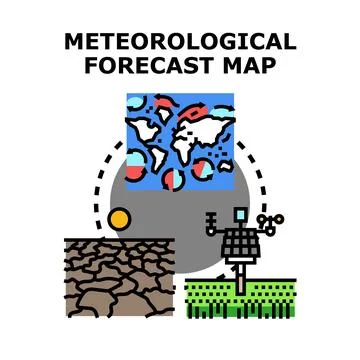 Global meteorological forecasting and climate change monitoring system Stock Illustration