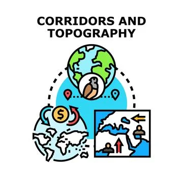 Global migration logistics and economic corridors planning Stock Illustration