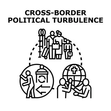 Global migration policy and cross border political turbulence Stock Illustration