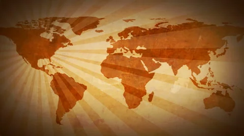 Global Missions- World Map Flat (Brown) Stock Footage 50763877