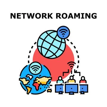 Global mobile network roaming data connection concept 스톡 일러스트