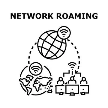 Global mobile network roaming data connection concept イラスト素材