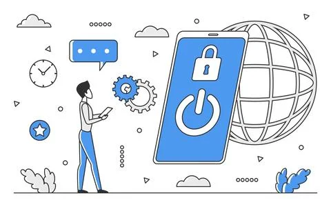 Global mobile safety Stock Illustration