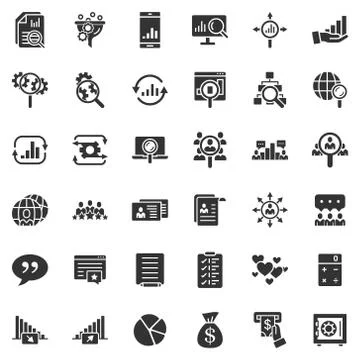 Global money icon set in flat style. Global information vector illustration o Stock Illustration