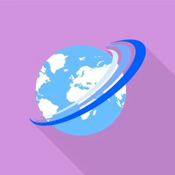 Global move icon, flat style Illustration