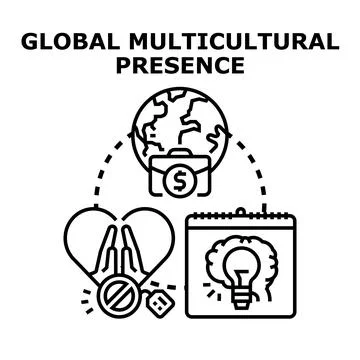 Global multicultural presence business development vector concept Stock Illustration