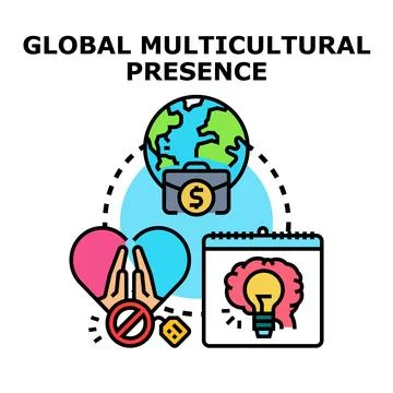 Global multicultural presence business development vector concept Stock Illustration