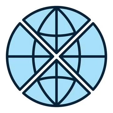 Global Multipolarity vector Globe blue icon or sign Stock Illustration
