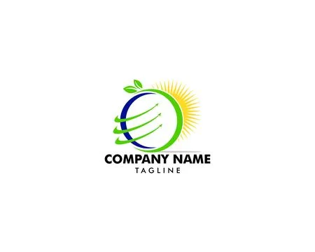 Global Nature Logo Design Concept Stock Illustration