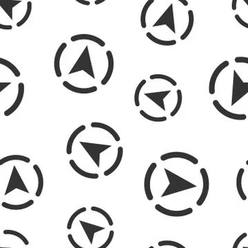 Global navigation icon seamless pattern background. Compass gps vector illust Stock Illustration