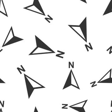 Global navigation icon seamless pattern background. Compass gps vector illust Stock Illustration