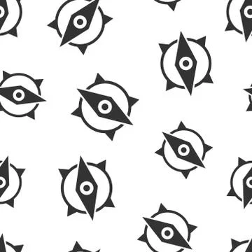 Global navigation icon seamless pattern background. Compass gps vector illust Stock Illustration