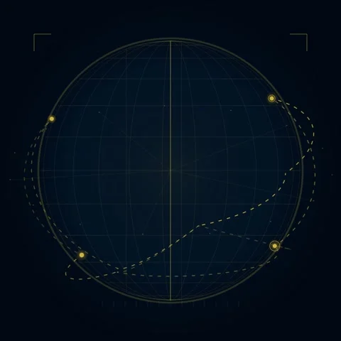 Global Navigation Satellite System Orbit Path Tracking Sphere Stock Footage 346282323