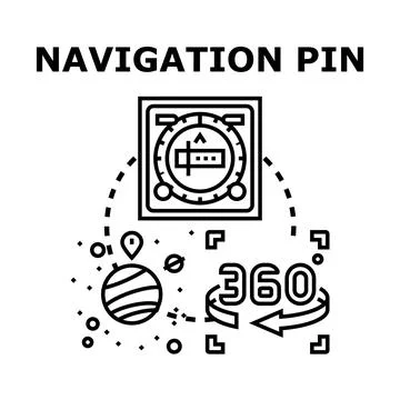 Global navigation system finding location direction Stock Illustration