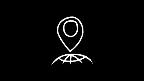 Global Navigation World Map Pin Icon Stock Footage 347769726
