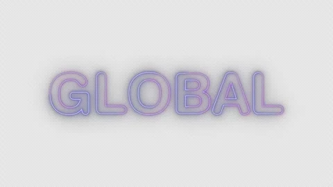 Global neon effects, text animation on transparent background Stock Footage 303501009