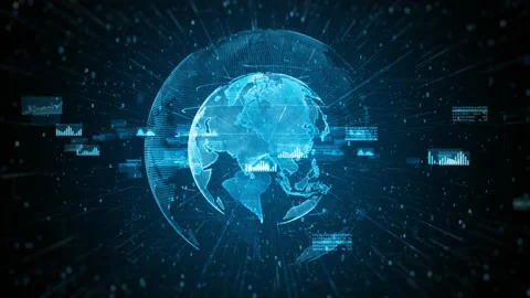 Global network 5g High speed internet communication, Technology network digit Video stock 143621967