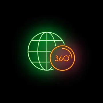 Global network and 360 degree virtual reality icon 스톡 일러스트