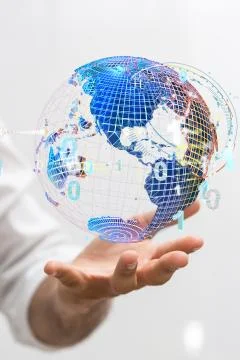 A Global network and data exchanges over the world Stock Photos