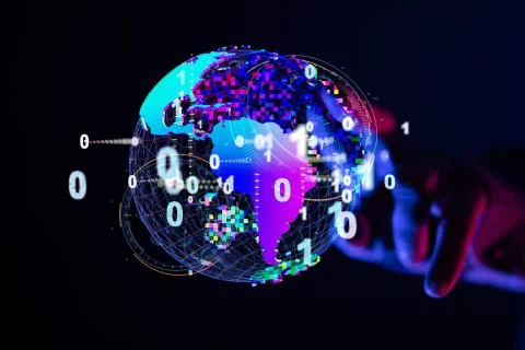 A Global network and data exchanges over the world Stock Photos