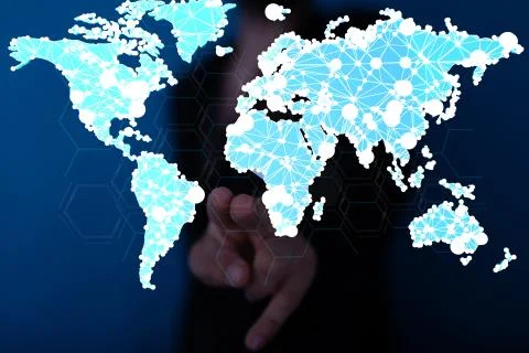 A global network and data exchanges Stock Photos