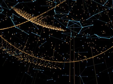 Global network and datas exchanges over the Earth Stock Illustration