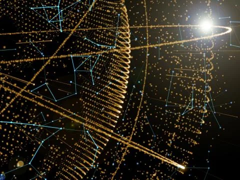 Global network and datas exchanges over the Earth Stock Illustration