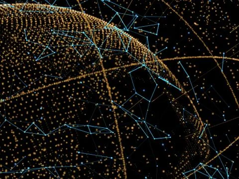 Global network and datas exchanges over the Earth Stock Illustration