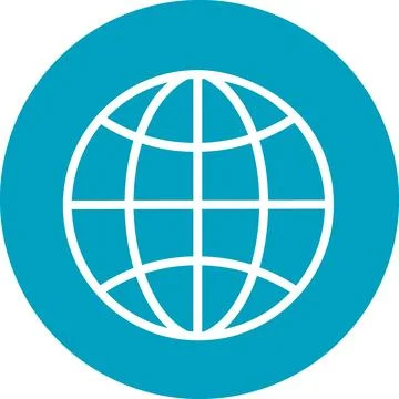 Global network and world map icon Stock Illustration