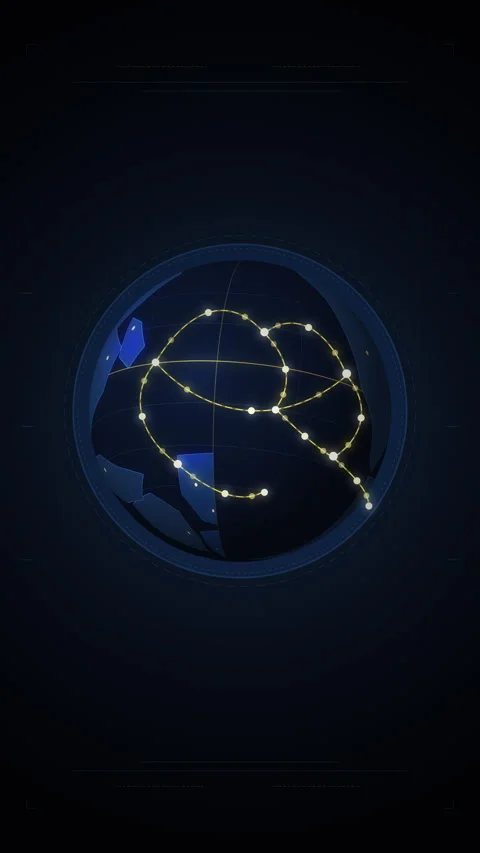 Global network animation loop, blue earth, glowing data lines, tech Stock Footage 346869472