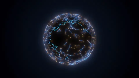 Global network animation symbolizing global IT and virtual digital world Vídeos de archivo 339317353