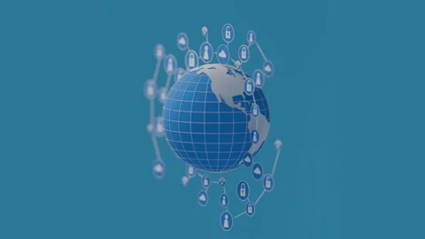 Global network around Earth motion design concept. Casual 3D render. Stock Footage 263337405